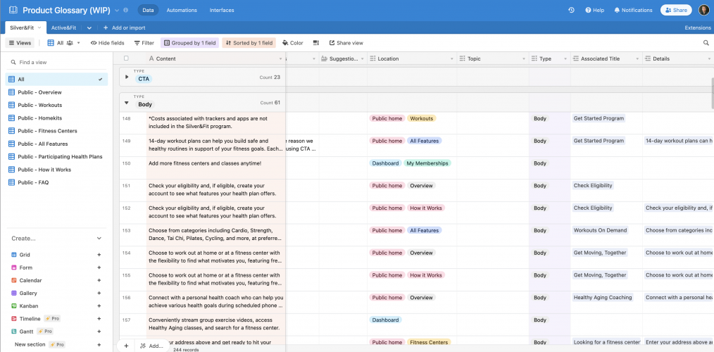 Content inventory and audit